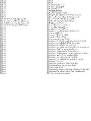 Product picture Huge Ebay plr article list with many topics and more than140