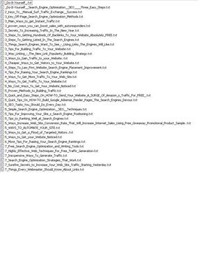 Product picture Huge traffic plr articles list with many seo topics and 100s